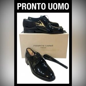 Pronto Uomo Firenze Black Lace Up Patent Size 9D